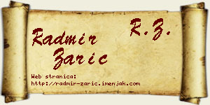 Radmir Zarić vizit kartica